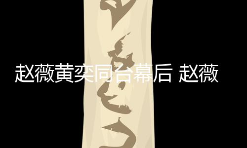 幕后赵薇 赵下曾同台黄奕气奕加油打薇私为黄